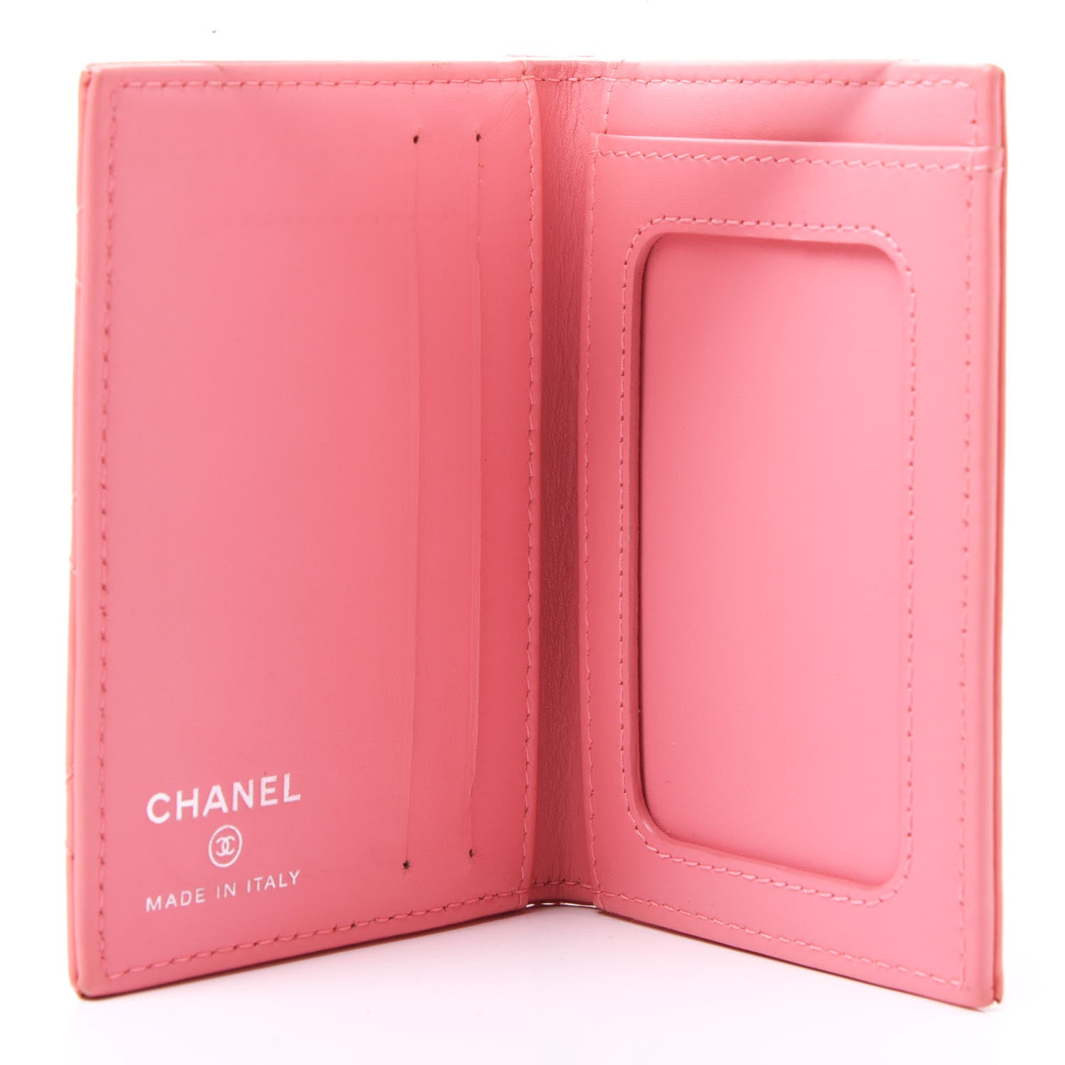 Chanel Patent Quilted Card Holder Wallet Light Pink 4 of 11