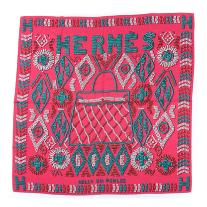 Hermes Silk Kelly En Perles Wash Scarf 140 Rose Indien Canard Gris Perle 1 of 5