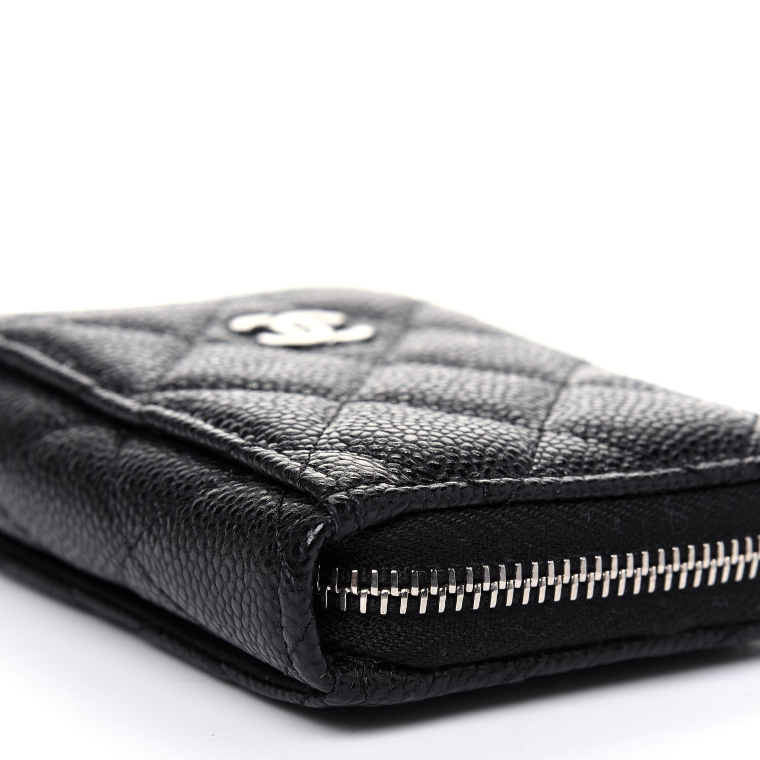 Chanel Caviar Quilted Zip Card Holder Black 8 of 13