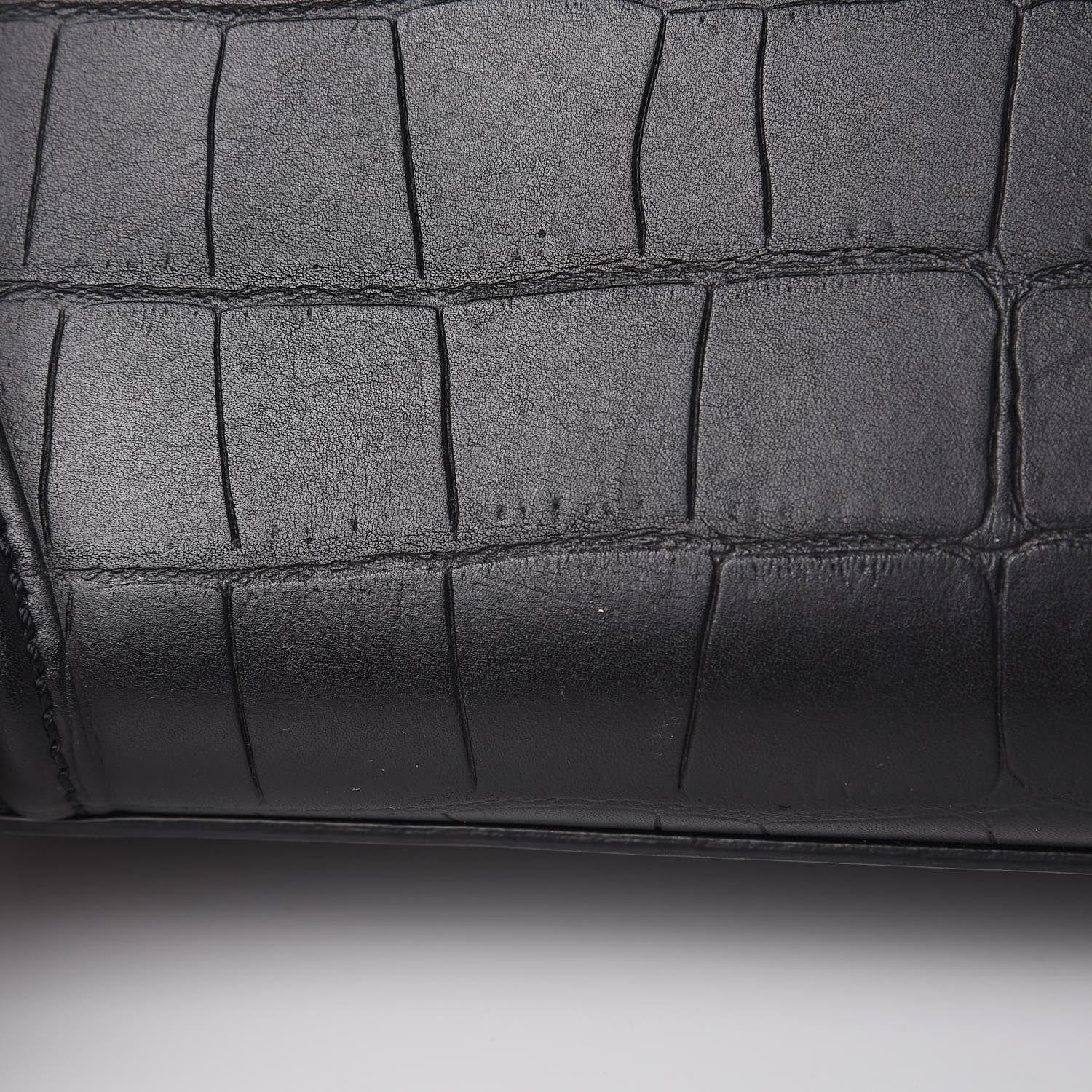 Celine Calfskin Crocodile Embossed Medium Phantom Luggage Black 9 of 9