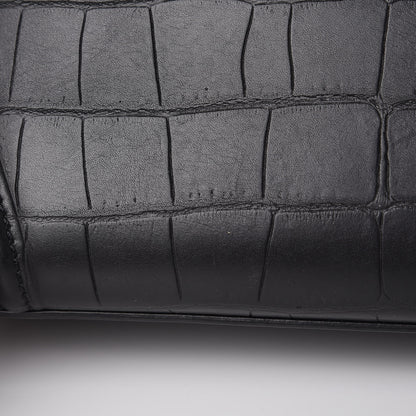 Celine Calfskin Crocodile Embossed Medium Phantom Luggage Black 9 of 9