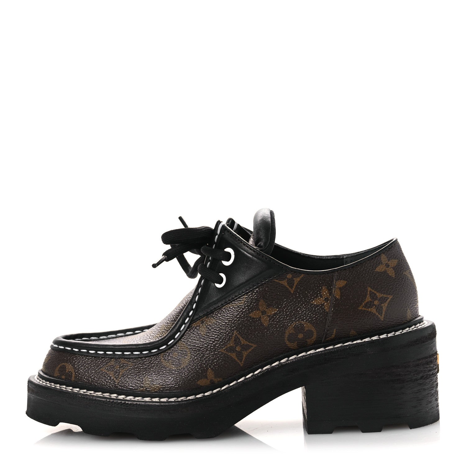 Louis Vuitton Monogram Calfskin Beaubourg Platform Derby Shoes Brown 1 of 11