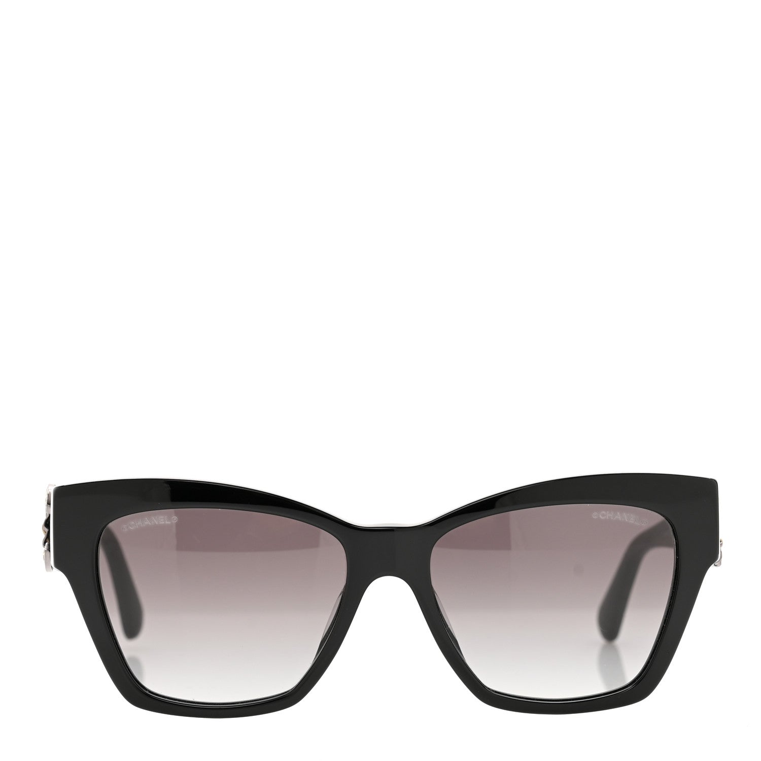 Chanel Acetate Square Cat Eye CC Sunglasses 5456-Q-A Black 2 of 6