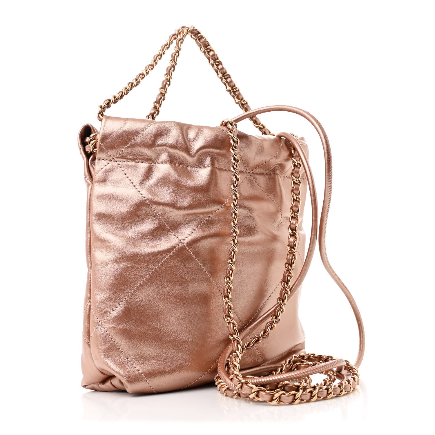 Chanel Metallic Calfskin Quilted Mini Chanel 22 Copper 3 of 10