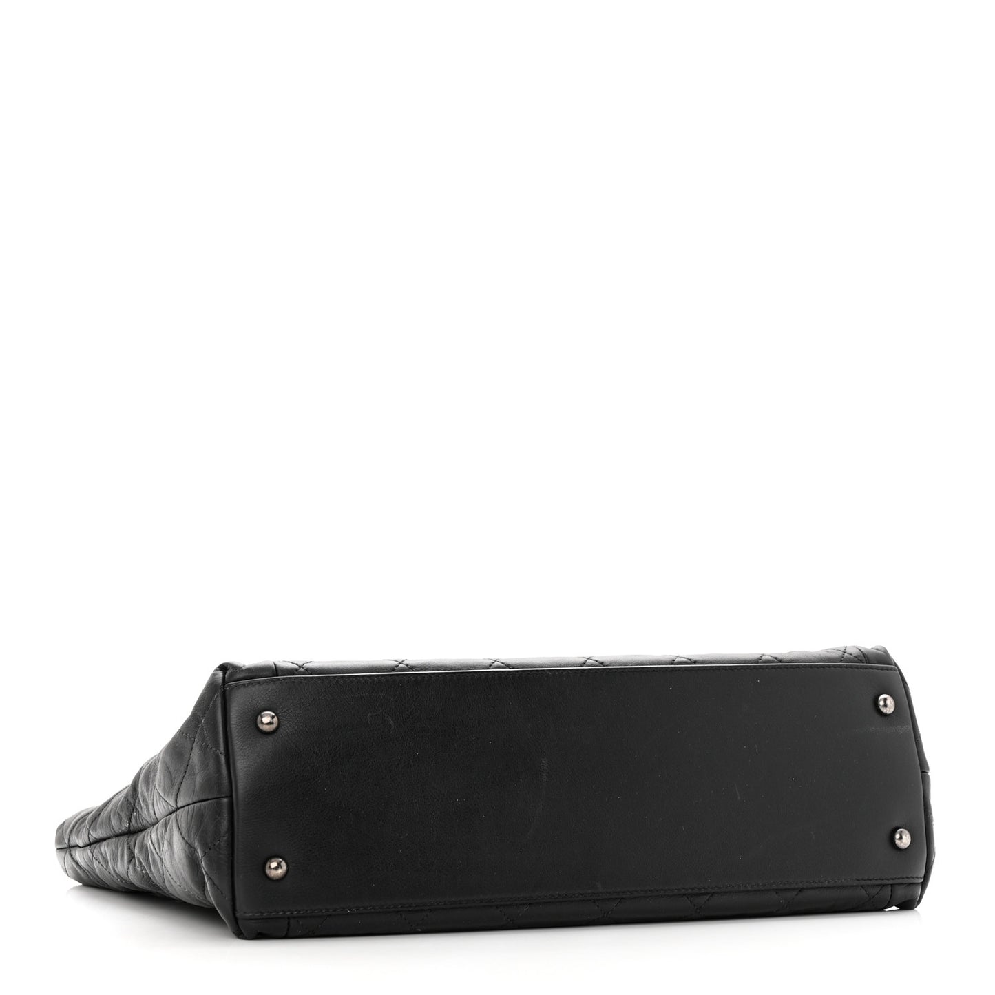 Calfskin Quilted Large Coco Pleats Tote Black