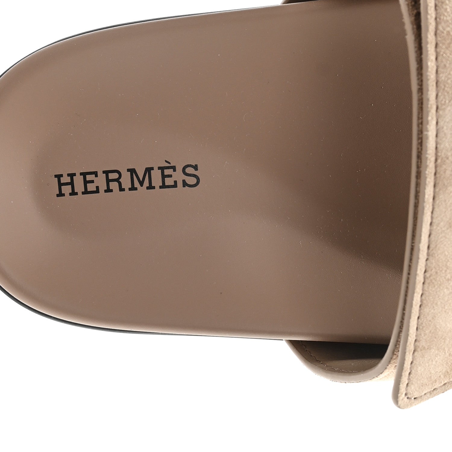 Hermes Suede Goatskin Womens Chypre Sandals 37.5 Beige Sable 8 of 10