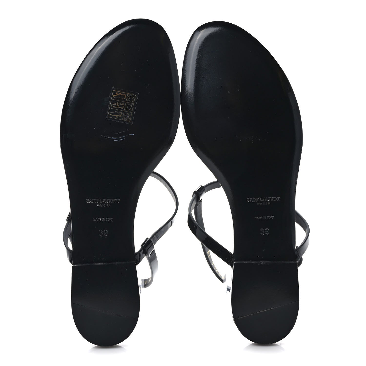 Saint Laurent Calfskin Cassandra Monogram Sandals 39 Black 5 of 8