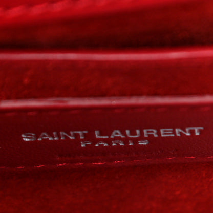 Saint Laurent Grained Calfskin Medium Monogram Sunset Red 8 of 12