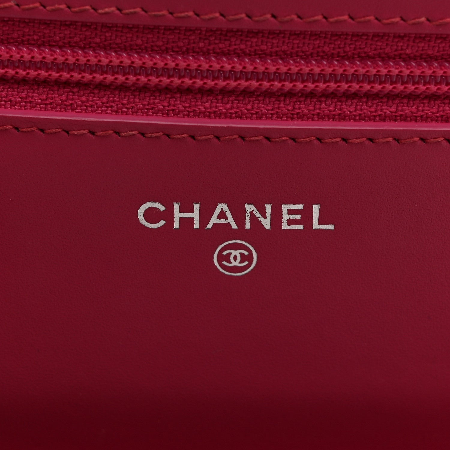 Chanel Patent Calfskin Quilted Wallet On Chain WOC Pink 6 of 14