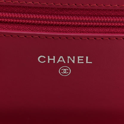 Chanel Patent Calfskin Quilted Wallet On Chain WOC Pink 6 of 14