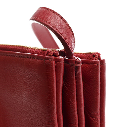 Celine Lambskin Large Trio Crossbody Bag Red 14 of 19