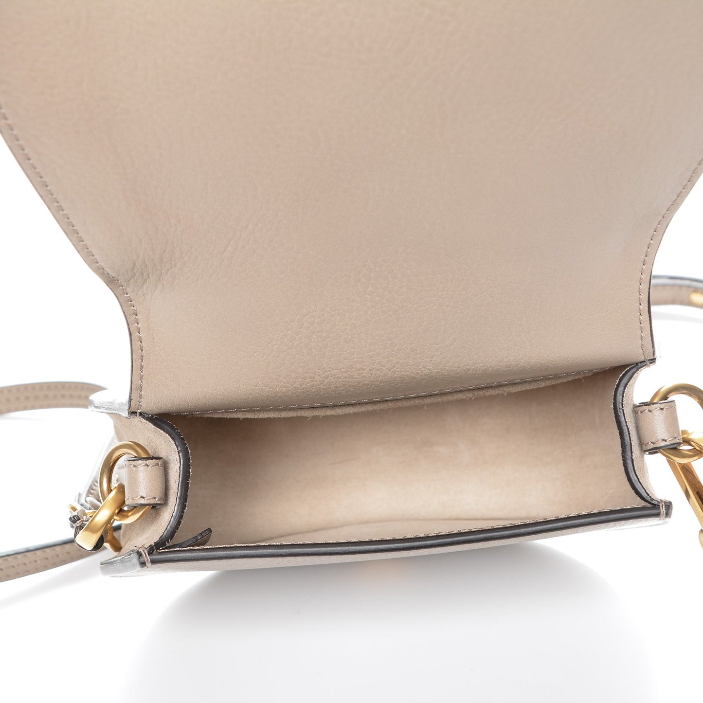 Calfskin Suede Small Nile Bracelet Bag Motty Grey