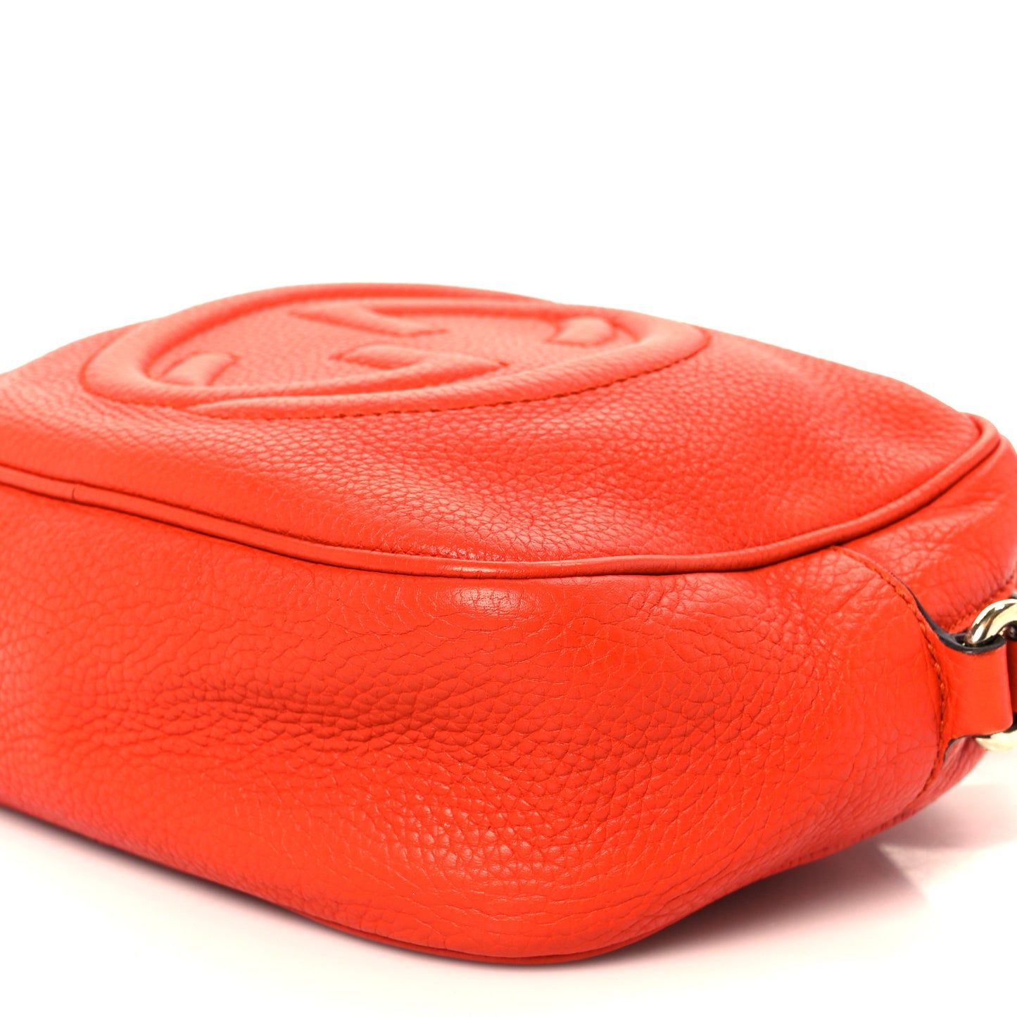 Pebbled Calfskin Small Soho Disco Bag Sun Orange