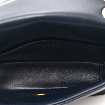 Chanel Shiny Lambskin Small Chain Is More Flap Navy Blue 5 of 10