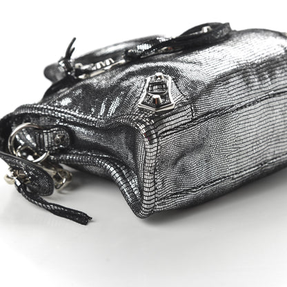 Balenciaga Metallic Calfskin Lizard Embossed Silver Metallic Edge Hardware Nano City Silver 5 of 8