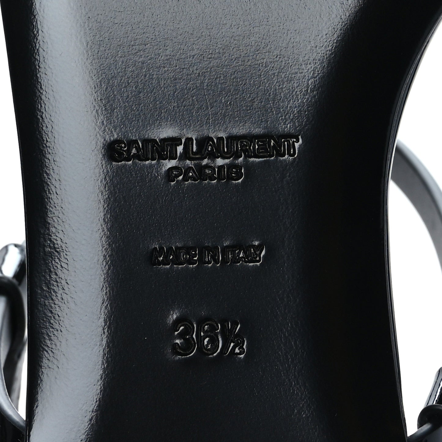 Patent Calfskin Cassandra Monogram Sandals 36.5 Black