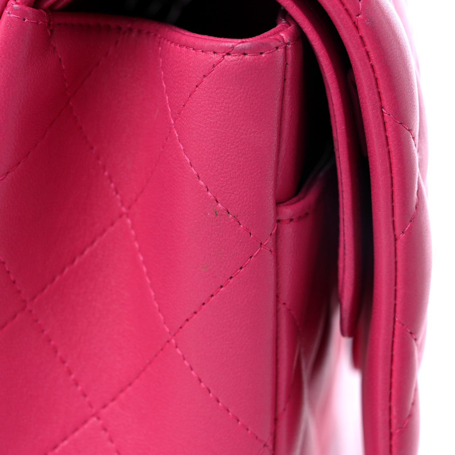 Chanel Lambskin Quilted Jumbo Double Flap Dark Pink 18 of 21