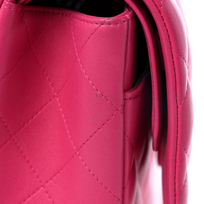 Chanel Lambskin Quilted Jumbo Double Flap Dark Pink 18 of 21