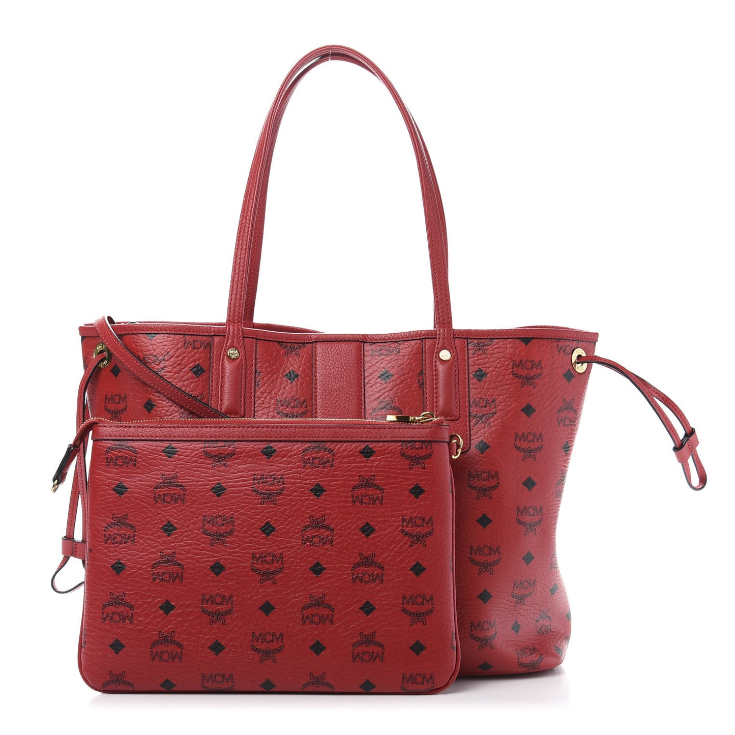 Visetos Medium Liz Reversible Shopper Tote Ruby Red
