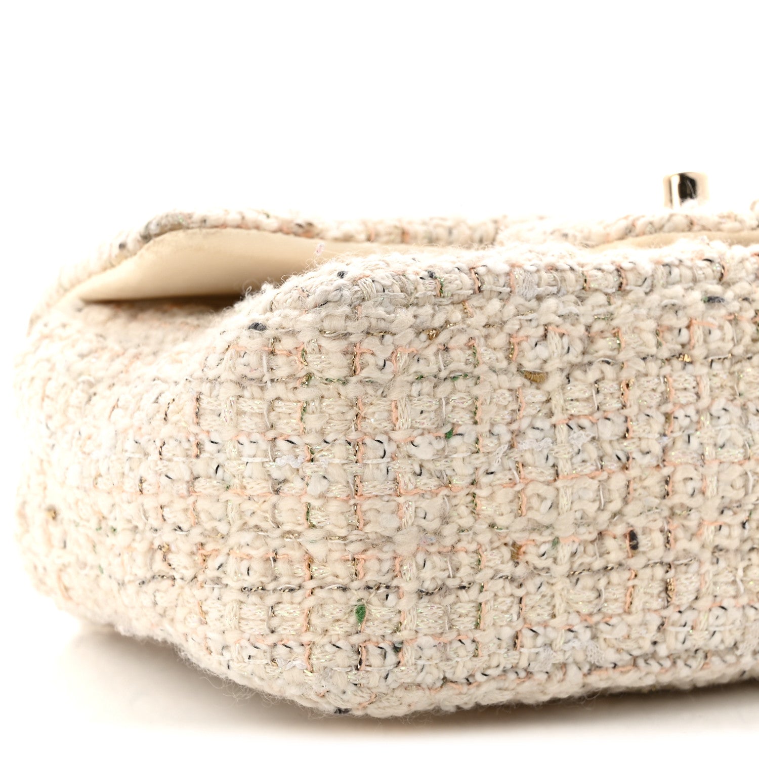 Chanel Tweed Quilted Mini Rectangular Flap Off White 9 of 10