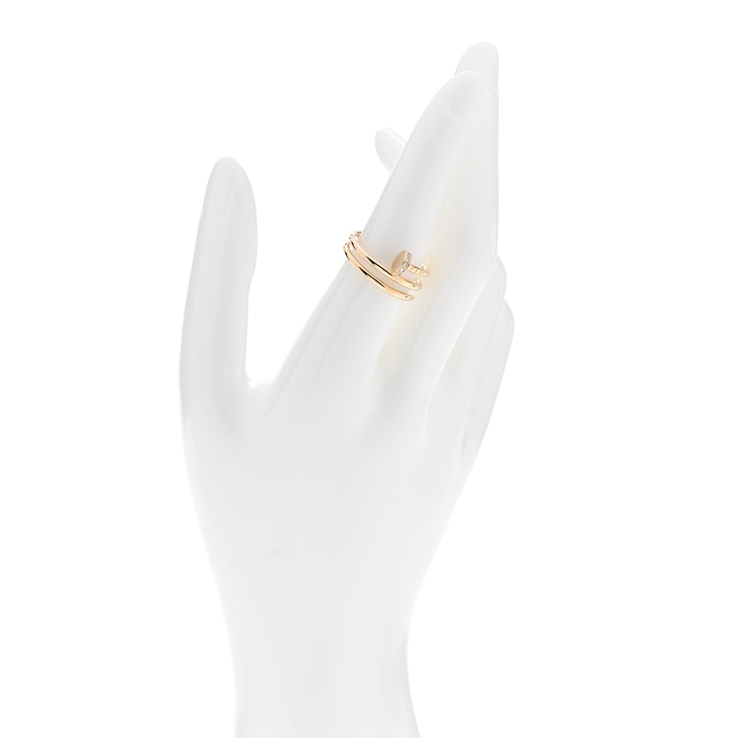 18K Yellow Gold Diamond Double Juste Un Clou Ring 55 7.25