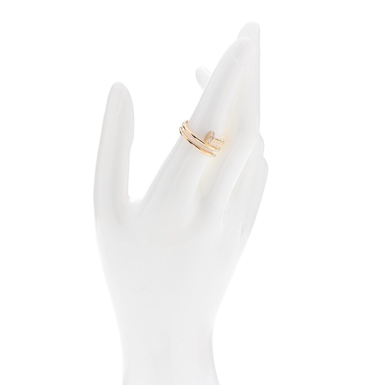Cartier 18K Yellow Gold Diamond Double Juste Un Clou Ring 55 7.25 2 of 5