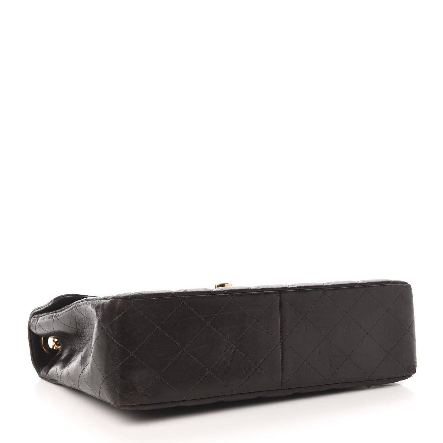 Lambskin Quilted XL Jumbo Single Flap Black
