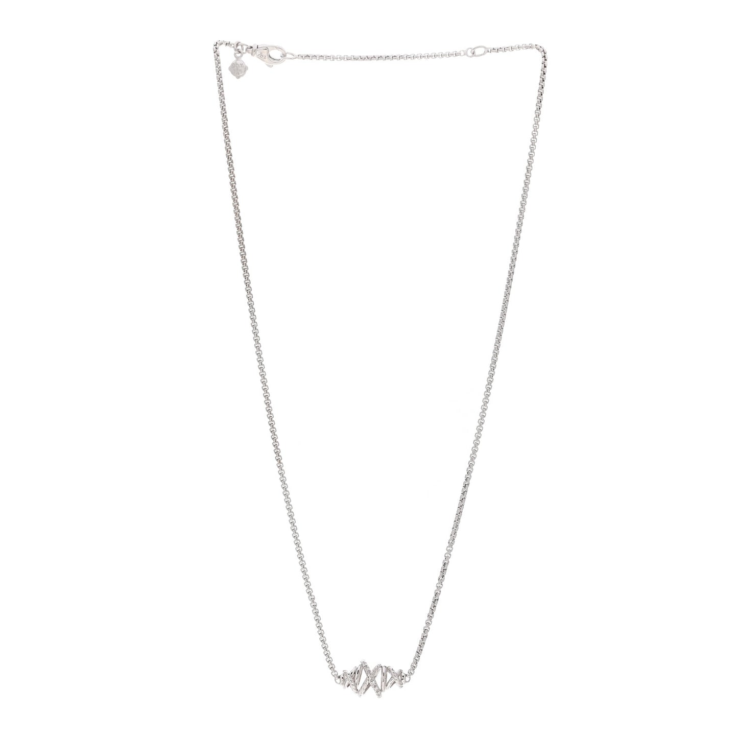 Sterling Silver Crossover Single Station Pendant Necklace