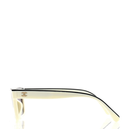 Chanel Acetate Square Sunglasses 5417 White Black 3 of 8