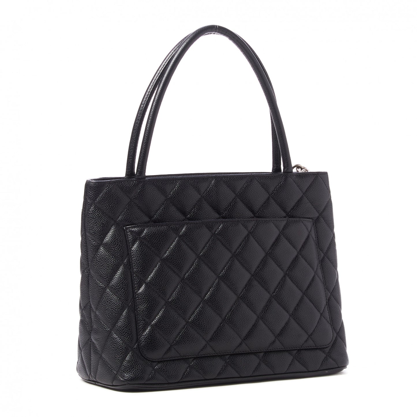 Caviar Quilted Medallion Tote Black