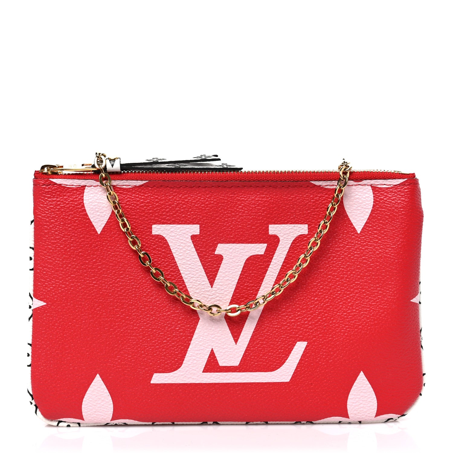 Louis Vuitton Monogram Giant Double Zip Pochette Rouge 1 of 7