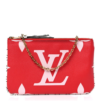 Louis Vuitton Monogram Giant Double Zip Pochette Rouge 1 of 7
