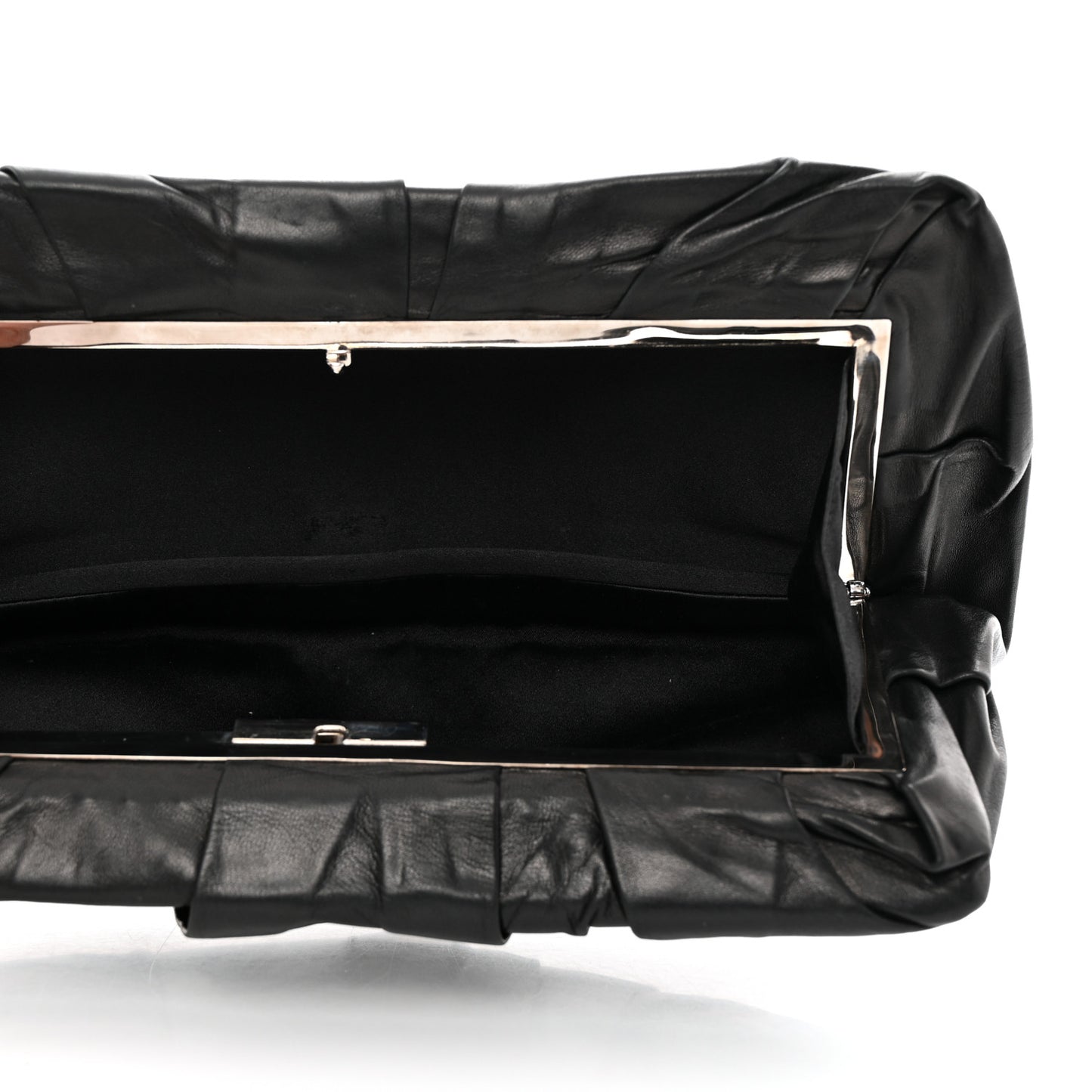 Nappa Pleated Clutch Black
