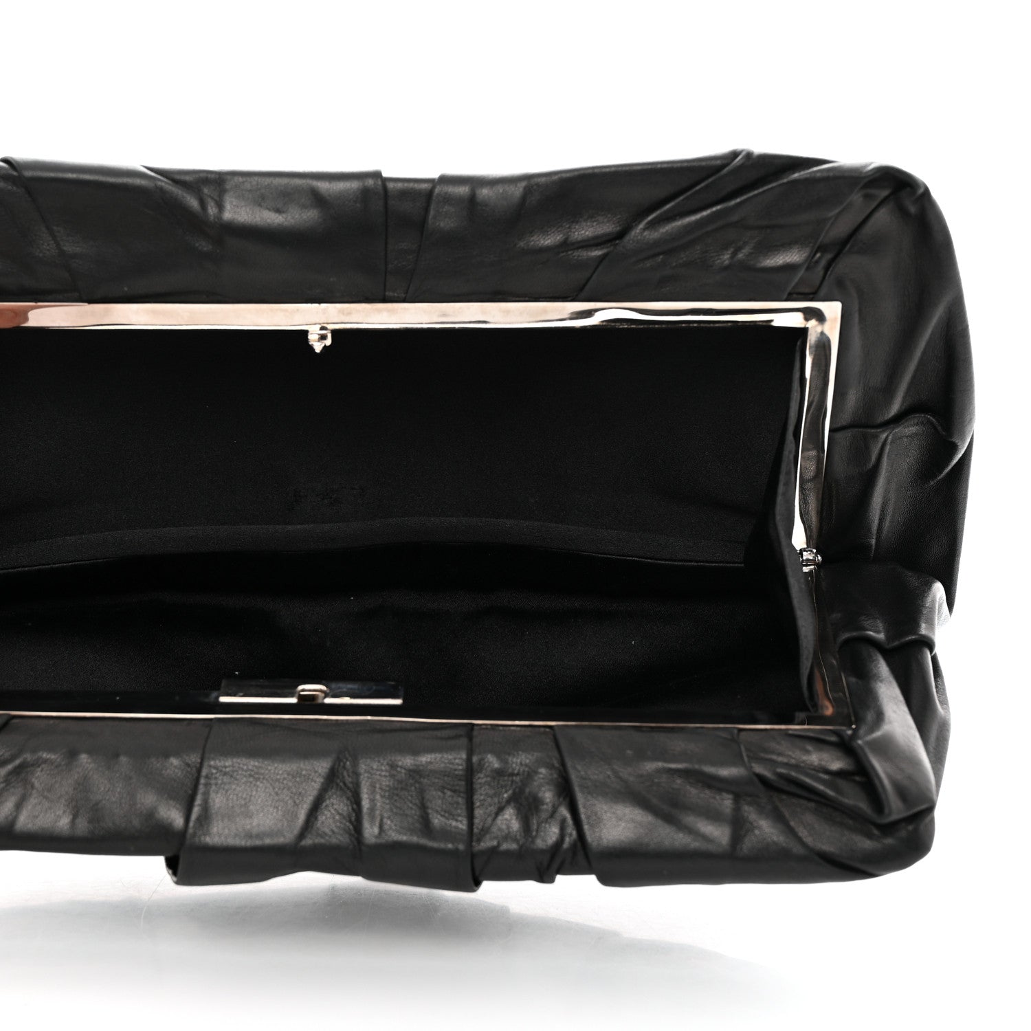 Prada Nappa Pleated Clutch Black 5 of 8