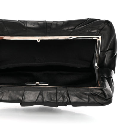 Prada Nappa Pleated Clutch Black 5 of 8