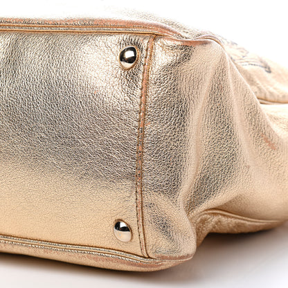 Saint Laurent Metallic Textured Patent Large Y-Mail Tote Gold 9 of 15