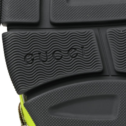 Gucci X SEGA Mesh Technical Canvas Calfskin Reflective Mens Flashtrek Sneakers 9 Neon Yellow Lotus 6 of 7