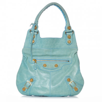 Balenciaga Agneau Giant 21 Gold Hardware Slim Hobo Bleu Layette 1 of 7