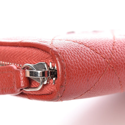 Chanel Caviar Quilted Zip Coin Purse Red 8 of 14