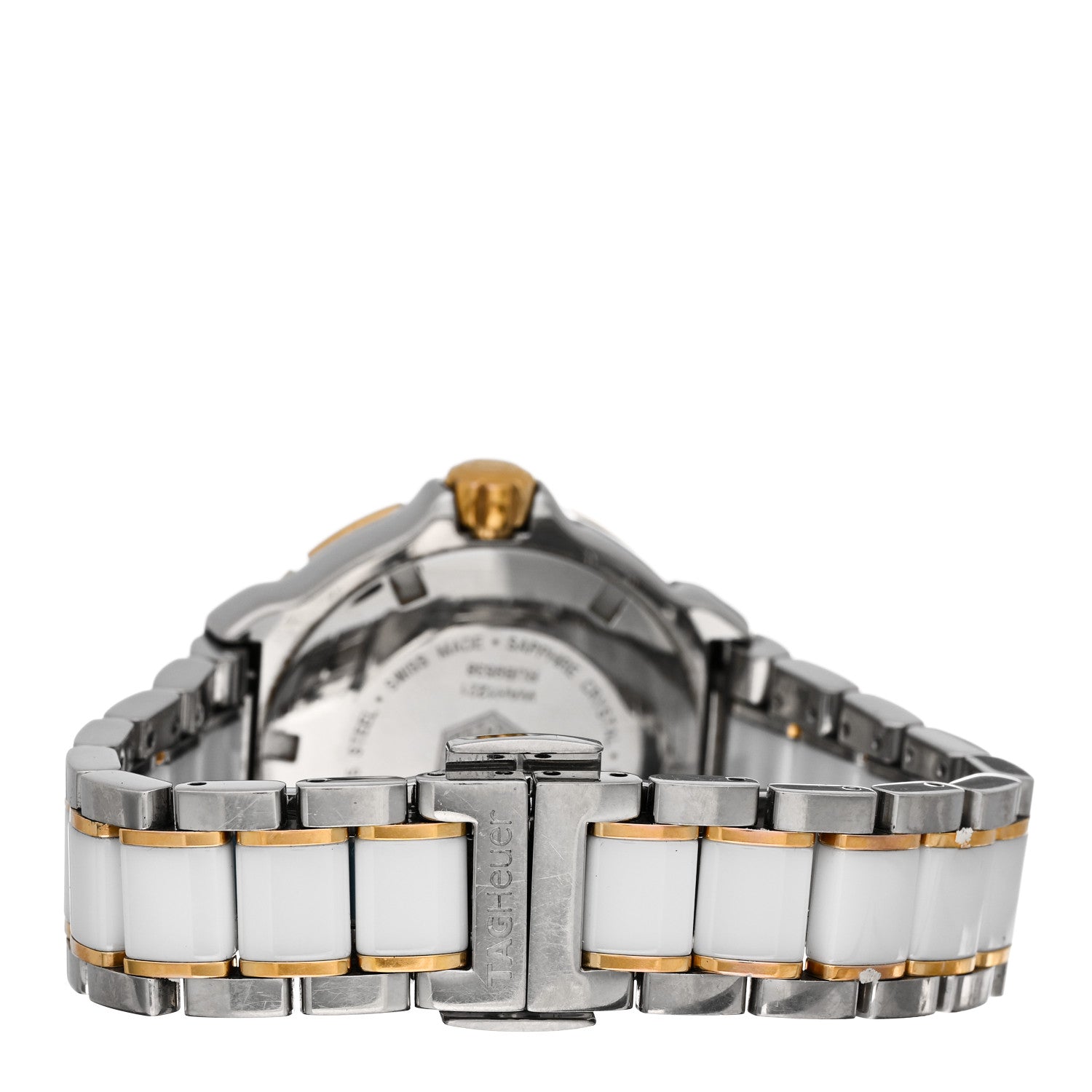 Tag Heuer Stainless Steel 18K Yellow Gold Ceramic Diamond 34mm Formula 1 Quartz Watch White WAH1221 3 of 5