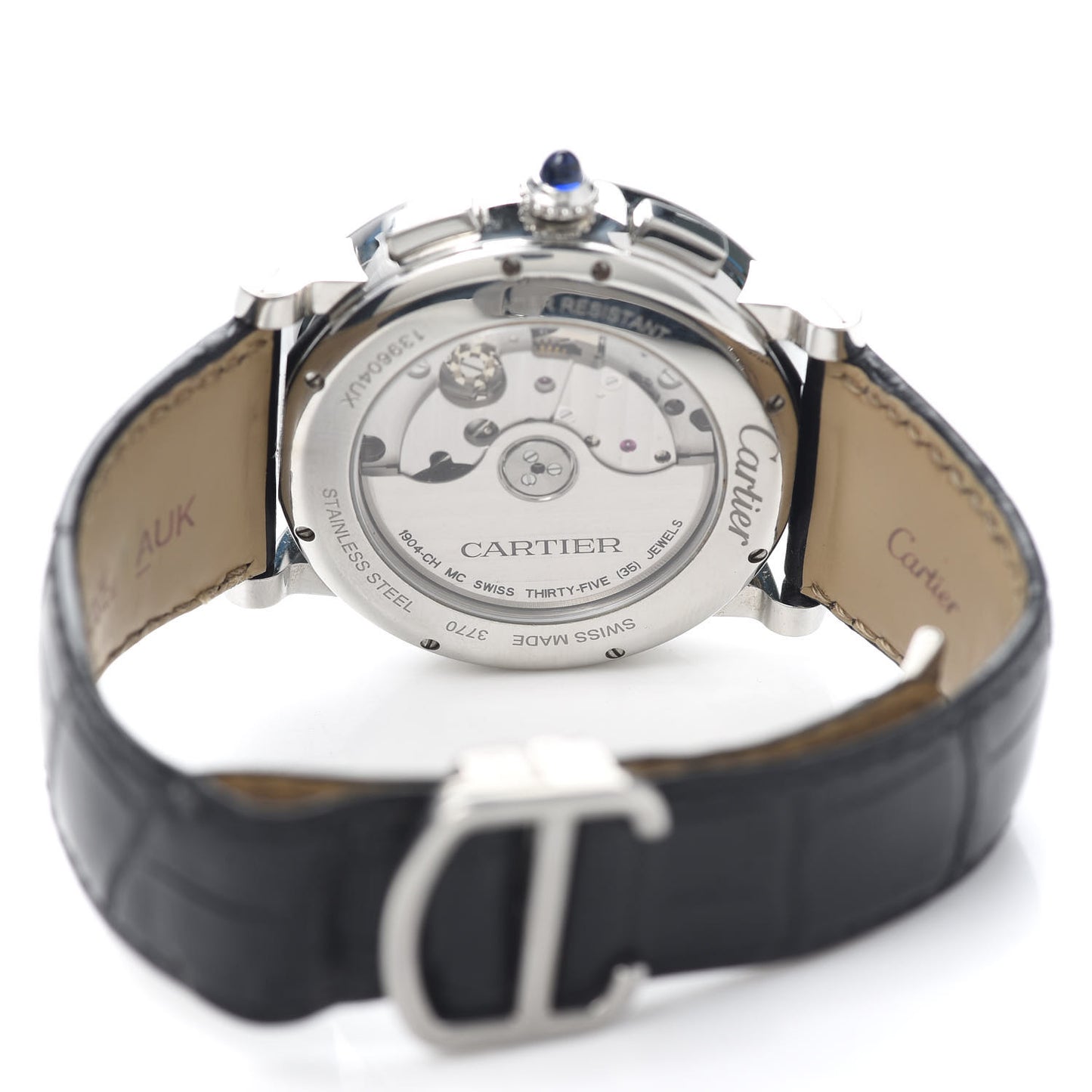 Stainless Steel Alligator 40mm Rotonde Cartier Automatic Watch
