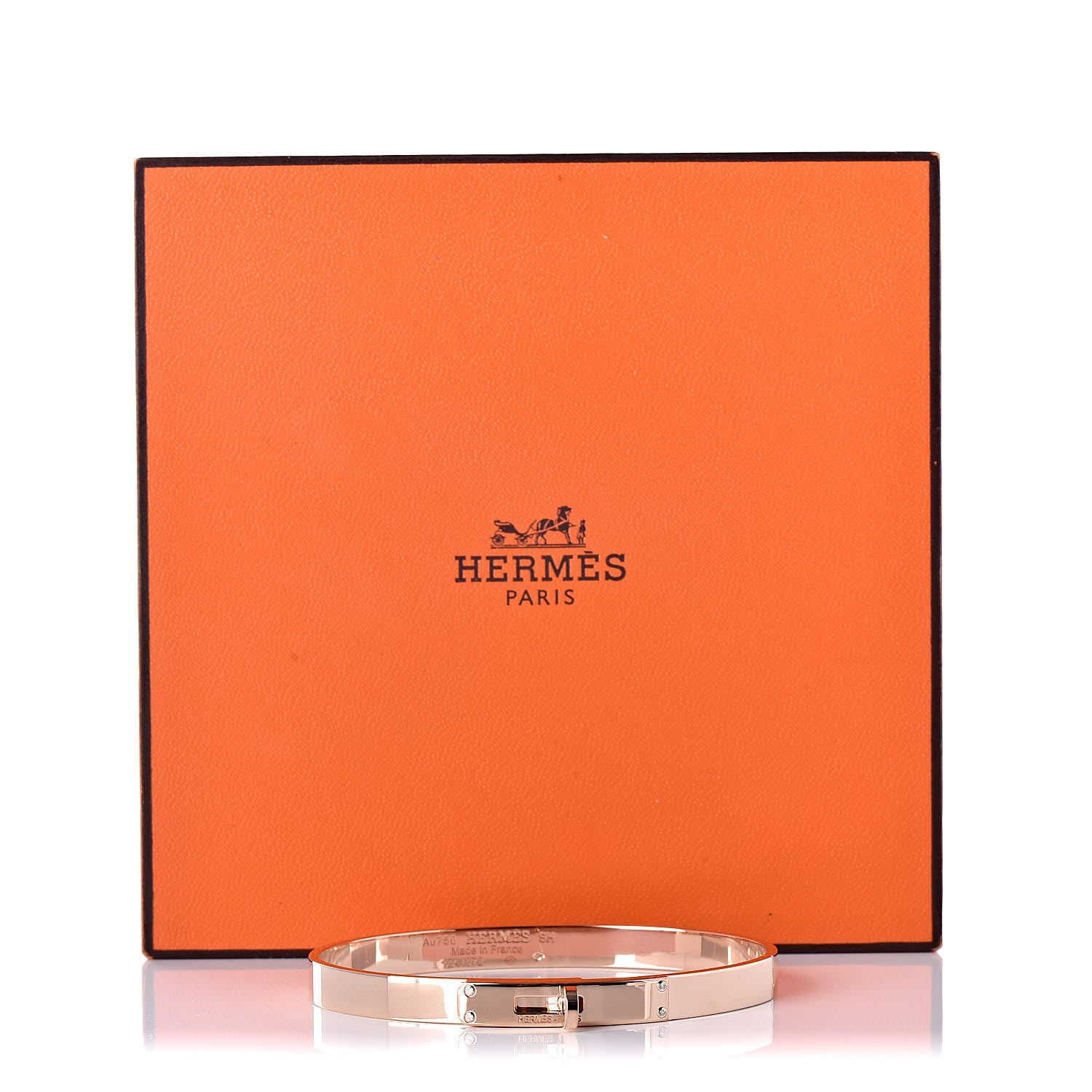 Hermes 18K Rose Gold Diamond PM Kelly Bracelet SH 7 of 7