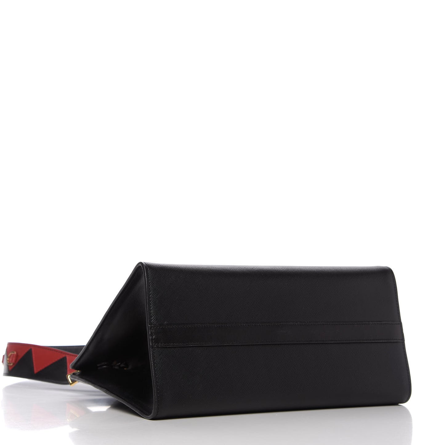 Saffiano City Calfskin Greche Paradigme Bag Black Fuoco