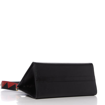 Prada Saffiano City Calfskin Greche Paradigme Bag Black Fuoco 4 of 10
