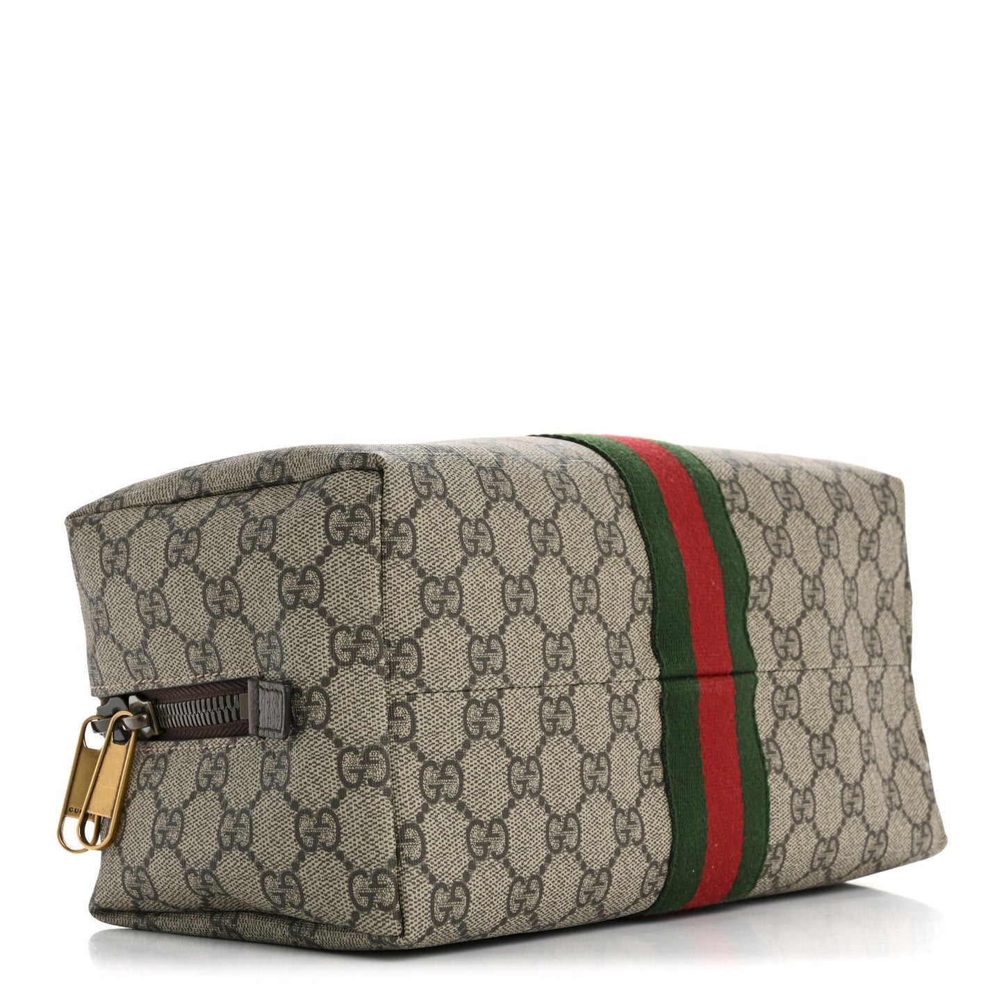 GG Supreme Monogram Web Ophidia Toiletry Case Beige