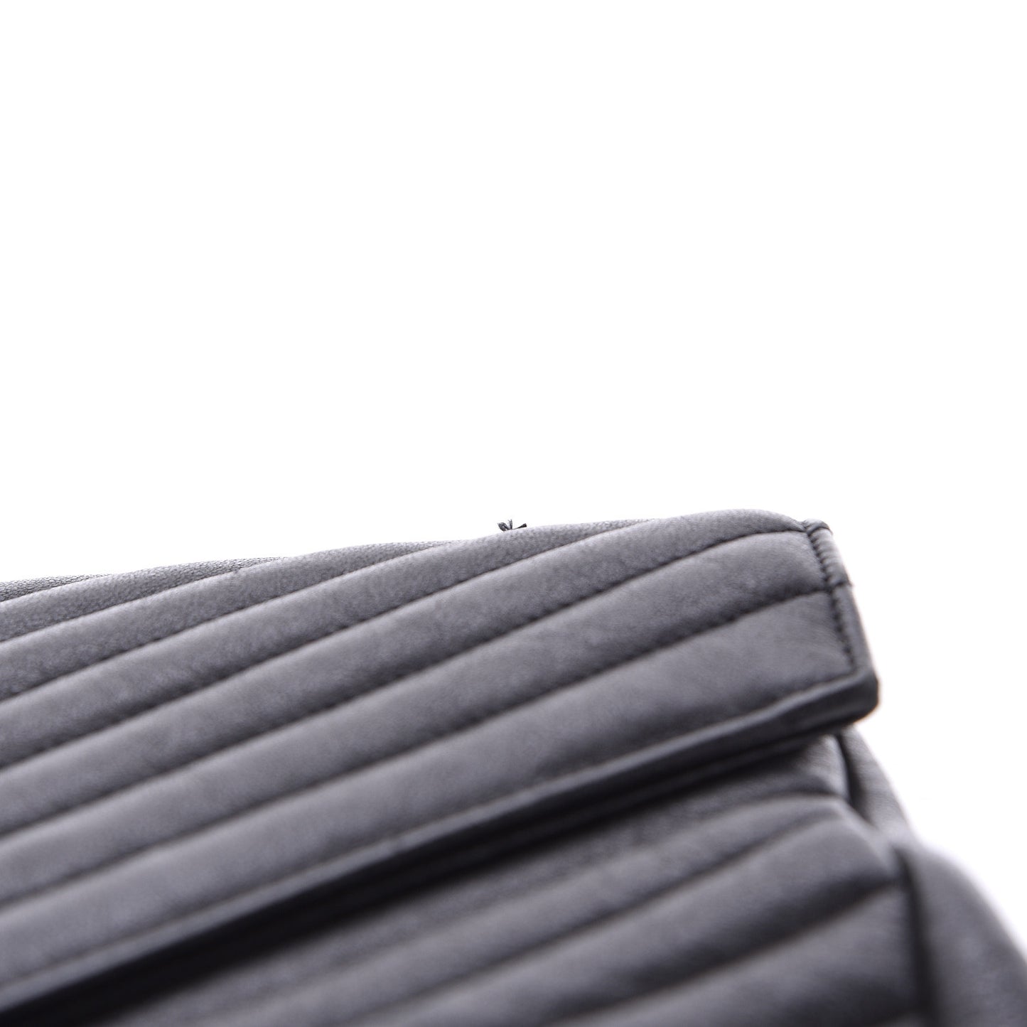 Sheepskin Matelasse Chevron Monogram Large College Satchel Black