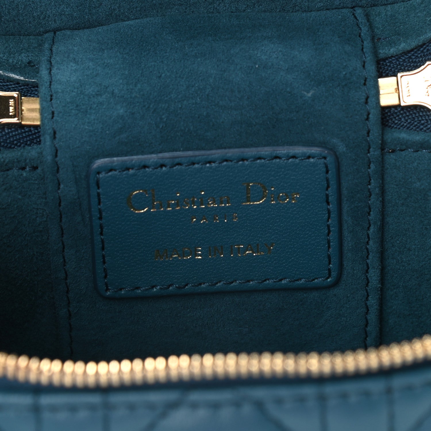 Christian Dior Lambskin Cannage Micro Lady Dior Vanity Case Blue 6 of 8