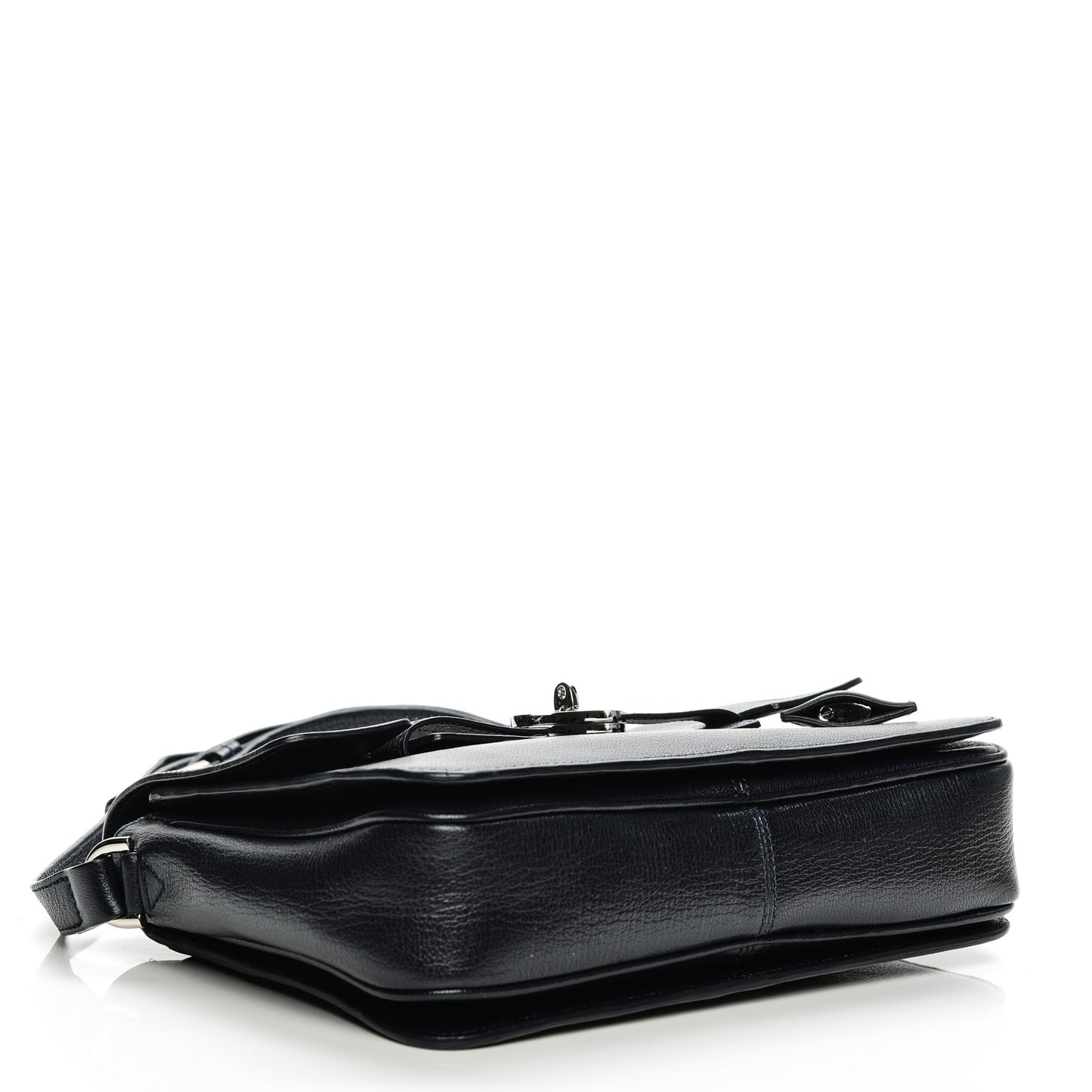 Shiny Goatskin Bayswater Shoulder Bag Midnight