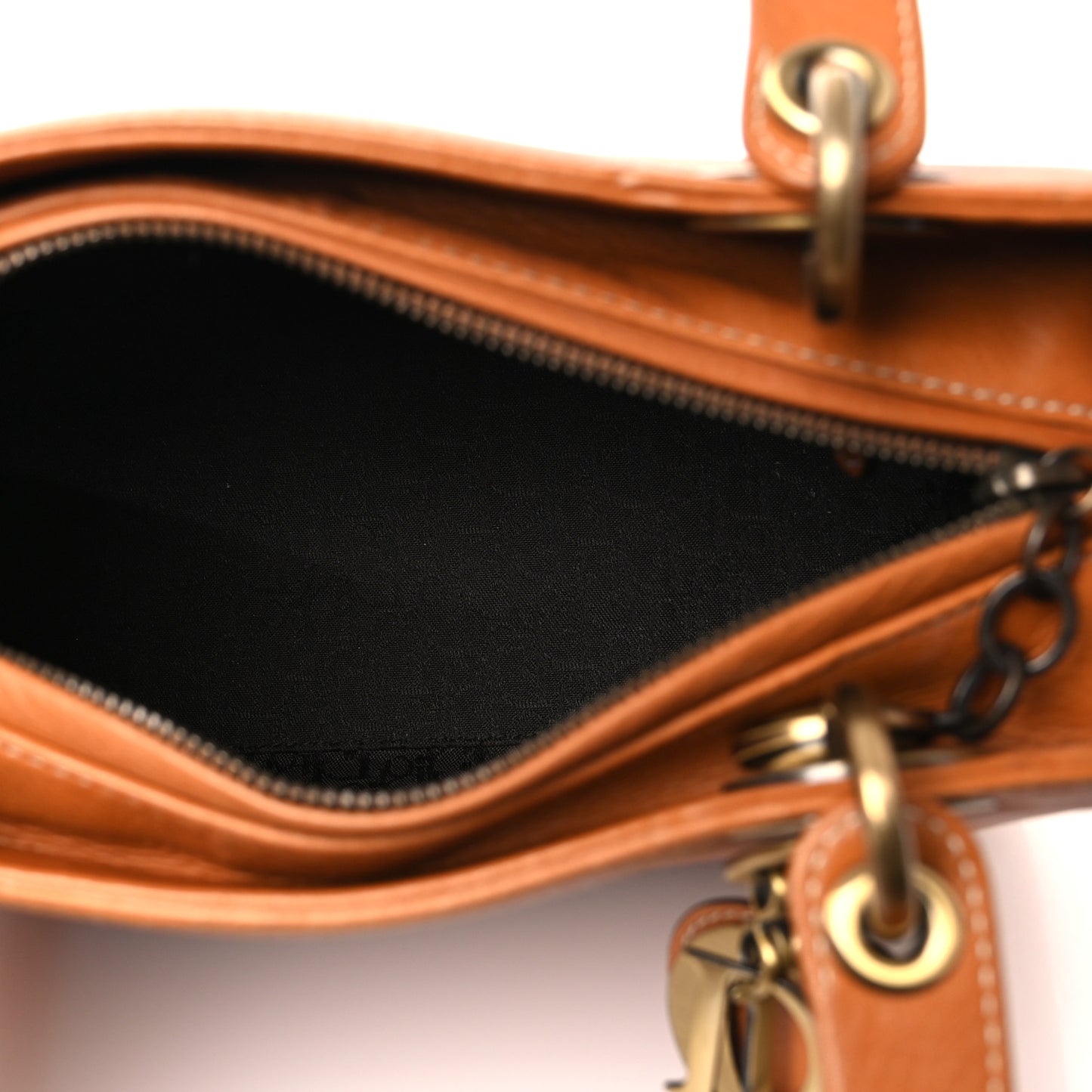 Grained Calfskin Medium Lady Dior Brown