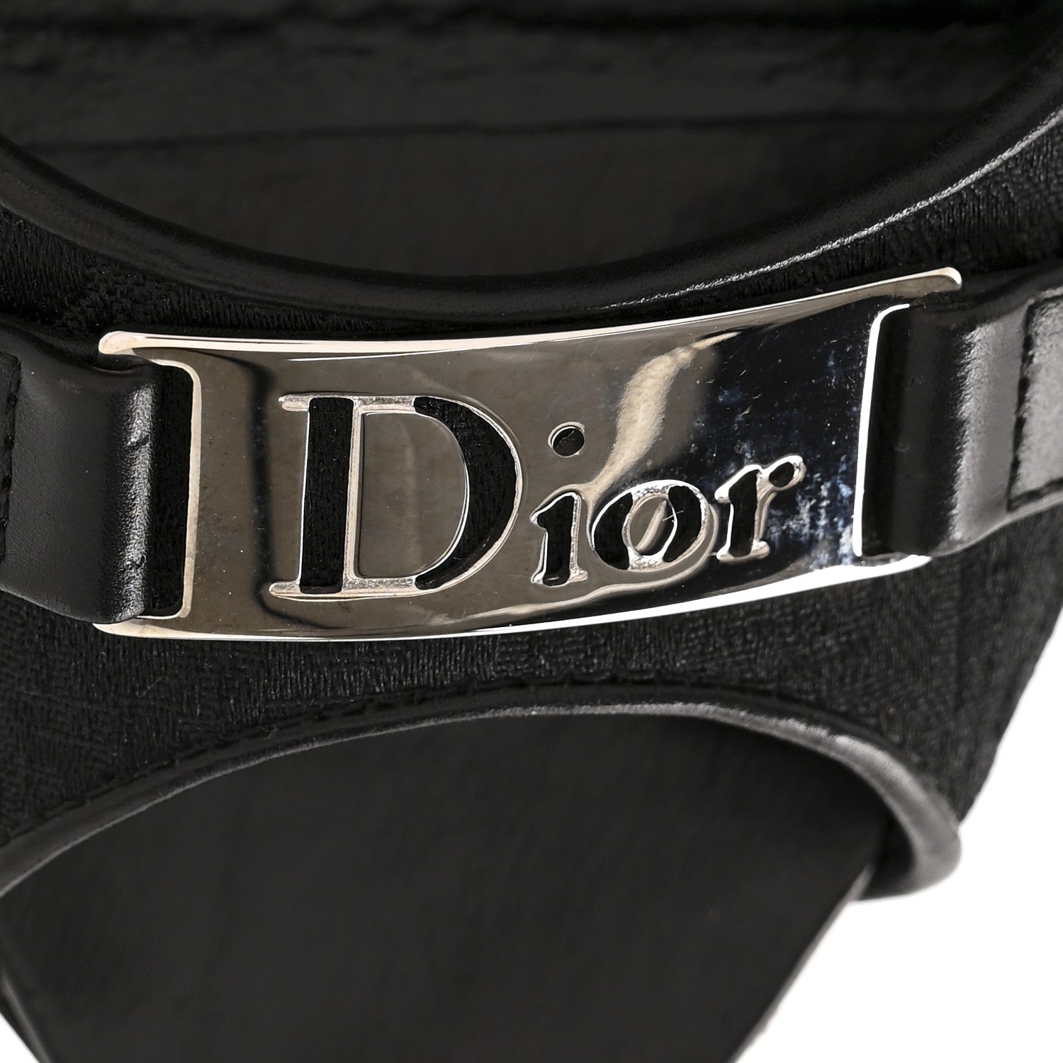Christian Dior Canvas Monogram Sandals 37.5 Black 10 of 11